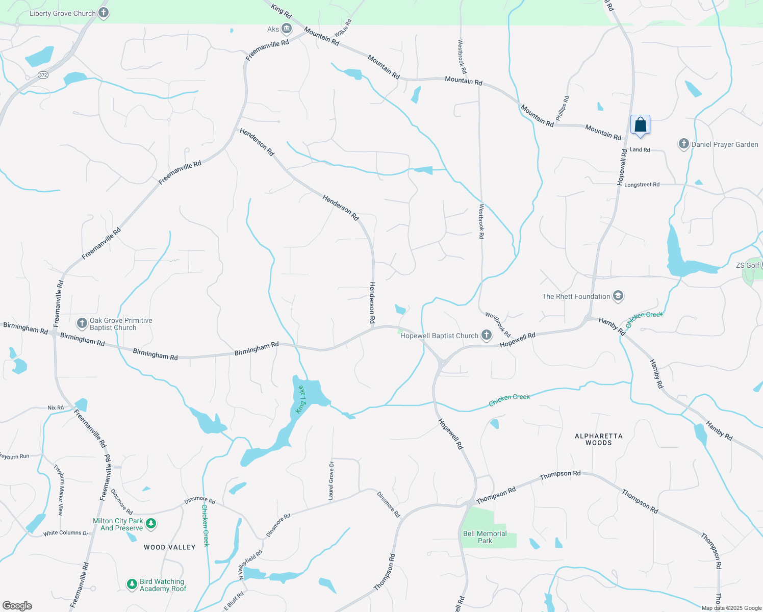 map of restaurants, bars, coffee shops, grocery stores, and more near 15785 Henderson Road in Alpharetta