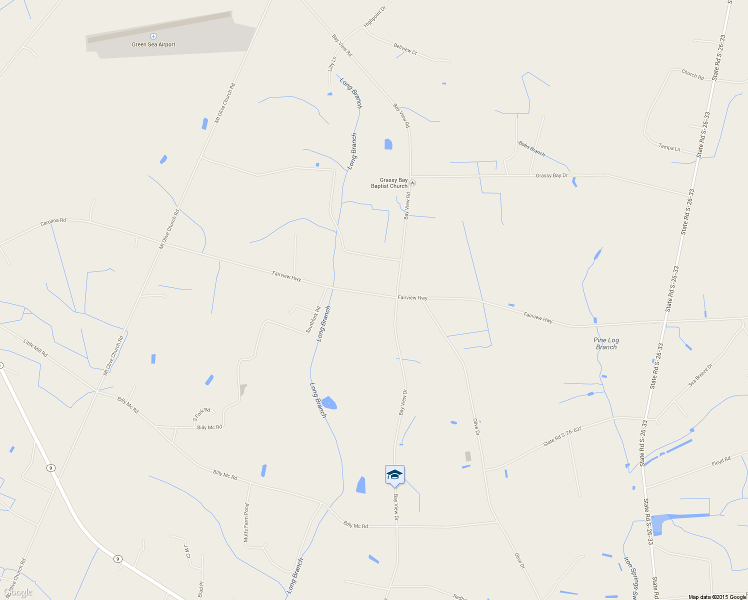 map of restaurants, bars, coffee shops, grocery stores, and more near 3160 Fairview Highway in Green Sea