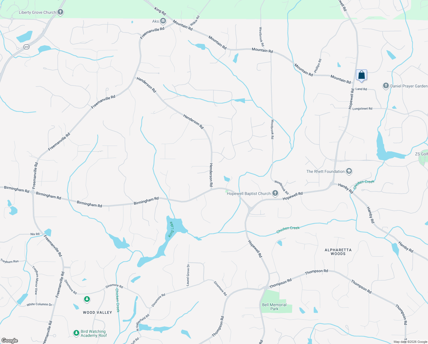 map of restaurants, bars, coffee shops, grocery stores, and more near 15800 Henderson Rd in Alpharetta
