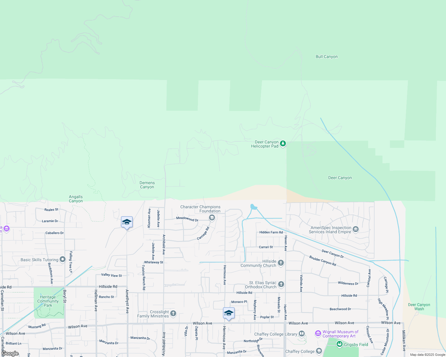 map of restaurants, bars, coffee shops, grocery stores, and more near Liberty Street in Rancho Cucamonga