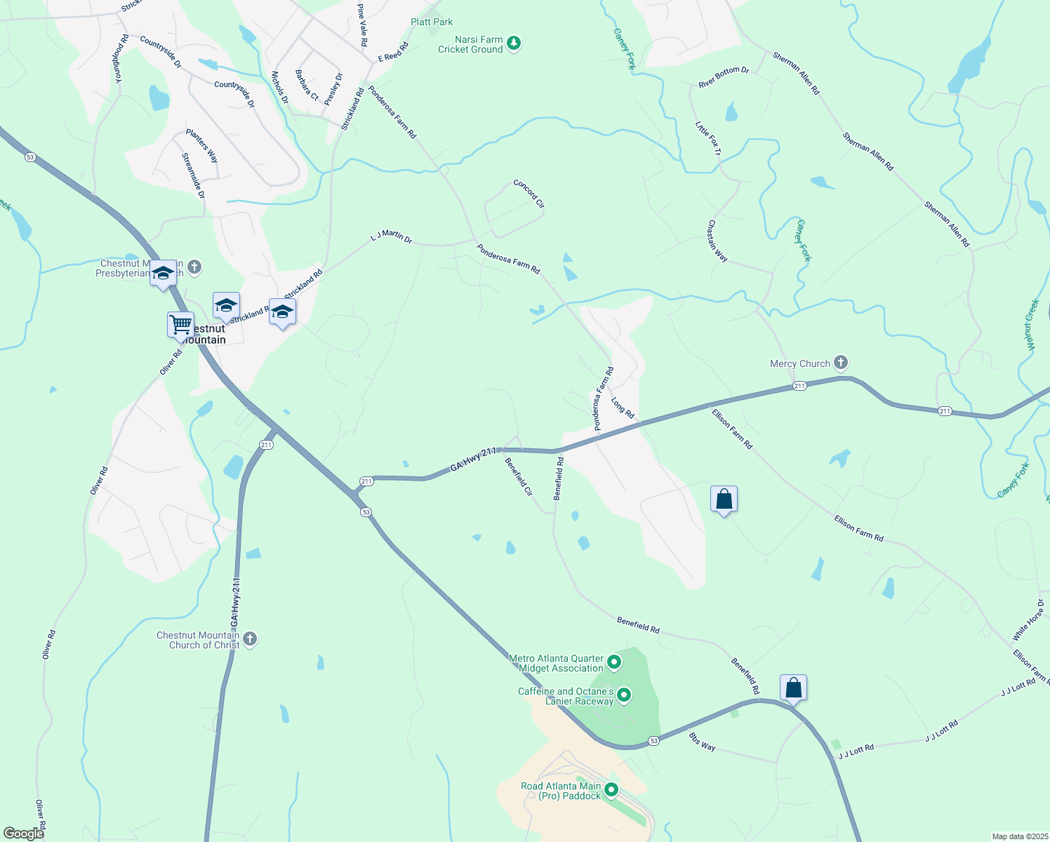map of restaurants, bars, coffee shops, grocery stores, and more near 4334 Todd Road in Braselton
