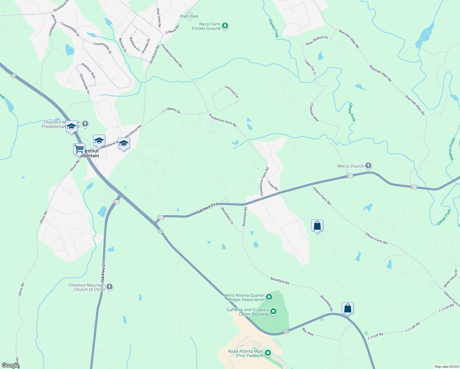 map of restaurants, bars, coffee shops, grocery stores, and more near 4334 Todd Road in Braselton