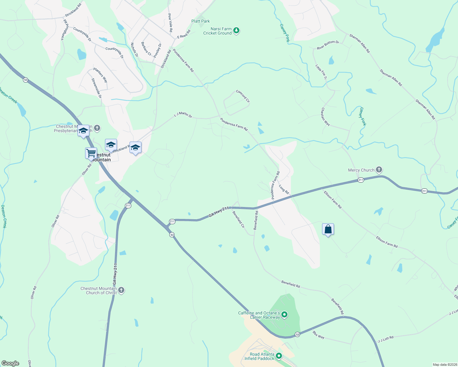 map of restaurants, bars, coffee shops, grocery stores, and more near 4379 Todd Road in Braselton