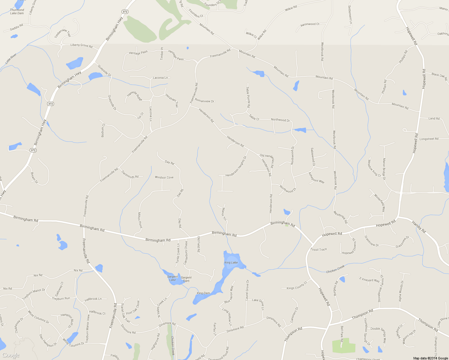 map of restaurants, bars, coffee shops, grocery stores, and more near 16005 Henderson Heights Dr in Alpharetta