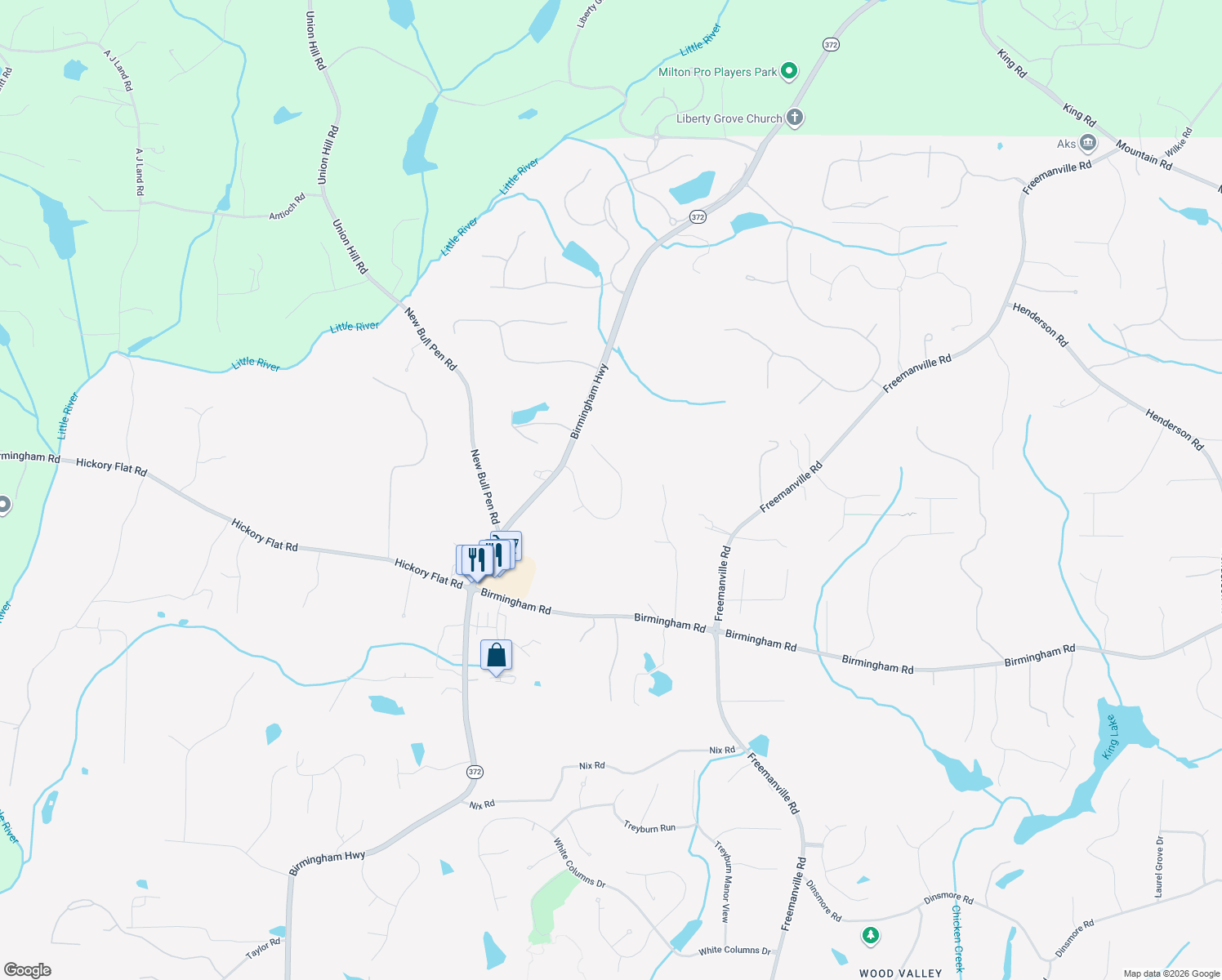 map of restaurants, bars, coffee shops, grocery stores, and more near 1130 Bream Drive in Alpharetta
