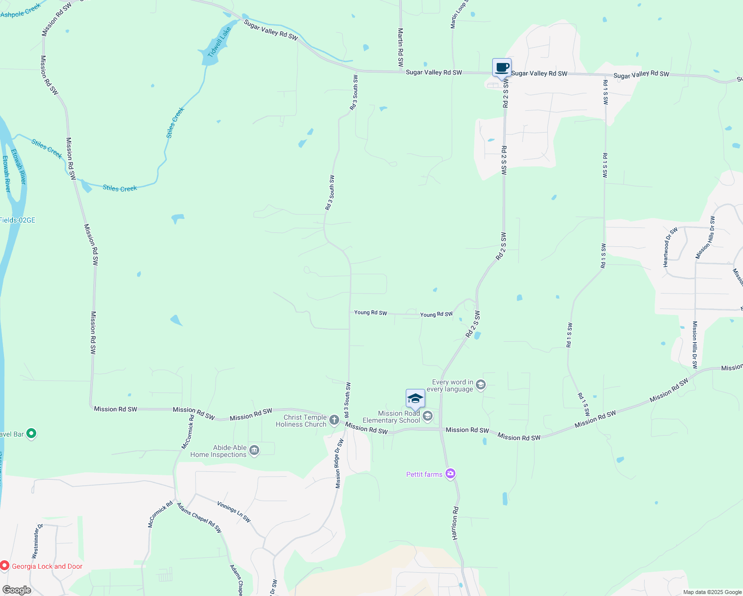 map of restaurants, bars, coffee shops, grocery stores, and more near 49 Brent Circle Southwest in Cartersville