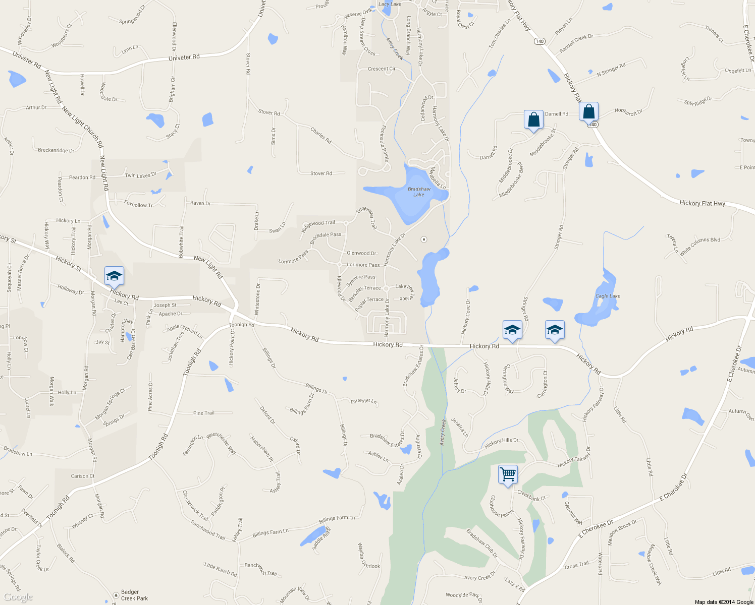 map of restaurants, bars, coffee shops, grocery stores, and more near 822 Poplar Terrace in Canton