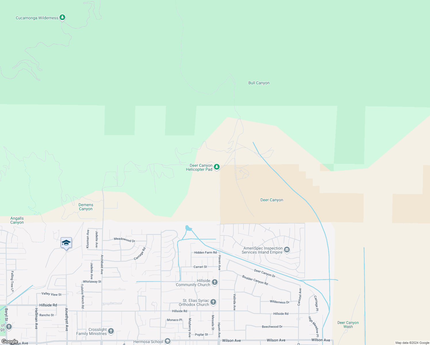 map of restaurants, bars, coffee shops, grocery stores, and more near Snowdrop Road in Rancho Cucamonga
