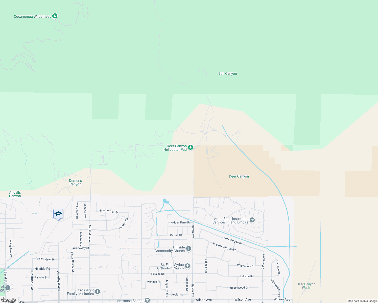 map of restaurants, bars, coffee shops, grocery stores, and more near Snowdrop Road in Rancho Cucamonga