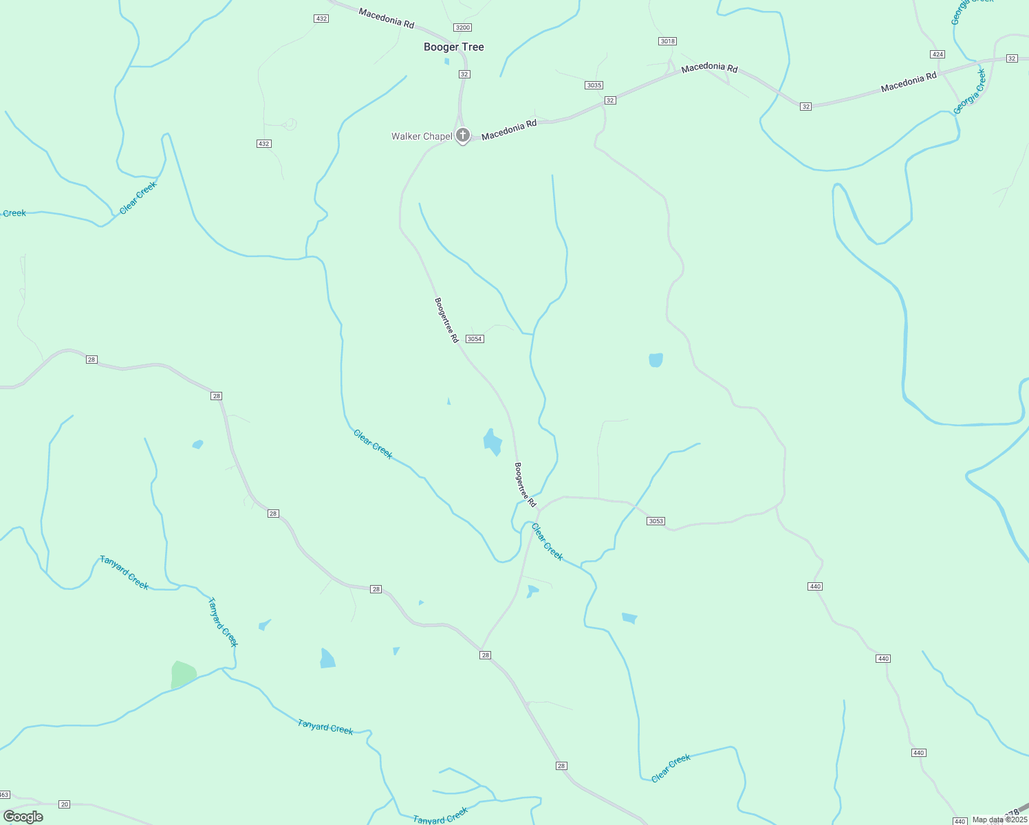 map of restaurants, bars, coffee shops, grocery stores, and more near 1042 Boogertree Road in Double Springs
