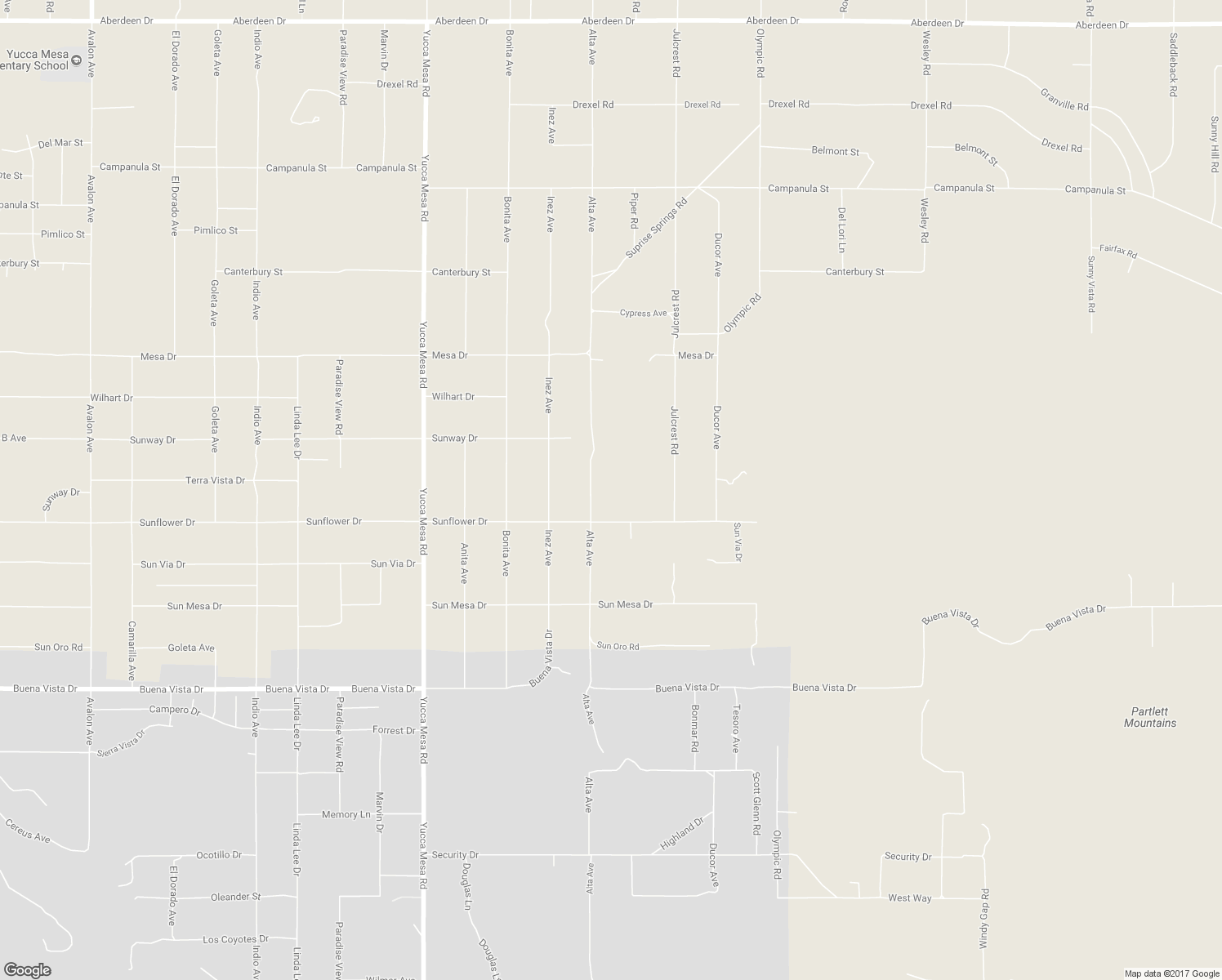 map of restaurants, bars, coffee shops, grocery stores, and more near 4455 Alta Avenue in Yucca Valley