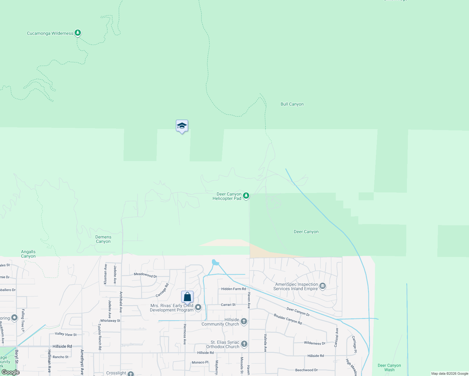 map of restaurants, bars, coffee shops, grocery stores, and more near 10448 Snowdrop Road in Rancho Cucamonga