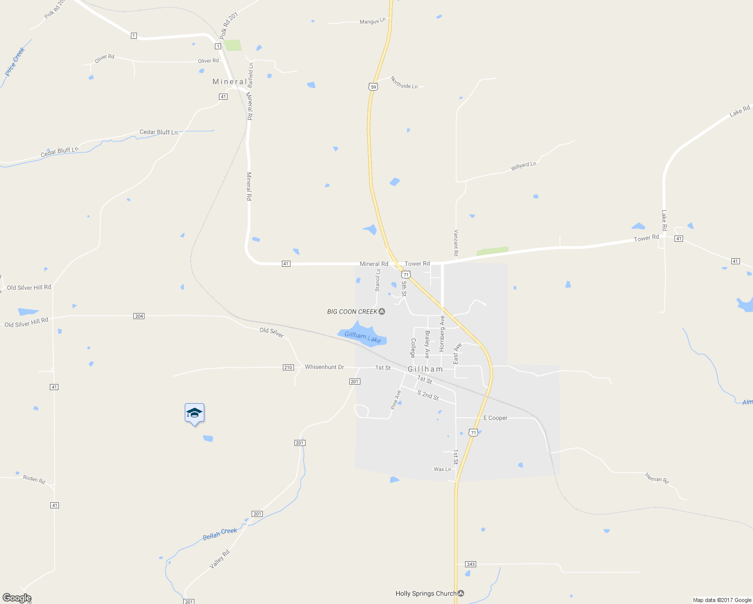 map of restaurants, bars, coffee shops, grocery stores, and more near 132 Stancil Lane in Gillham
