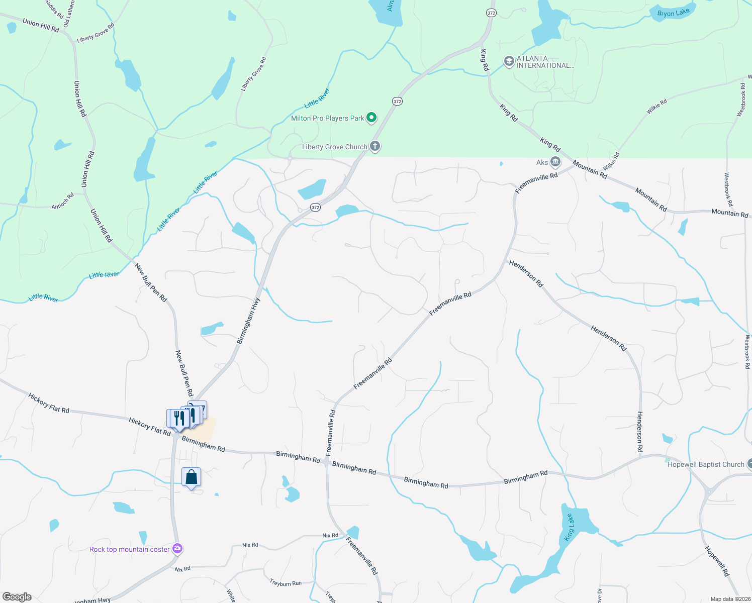 map of restaurants, bars, coffee shops, grocery stores, and more near 16505 Quayside Drive in Milton