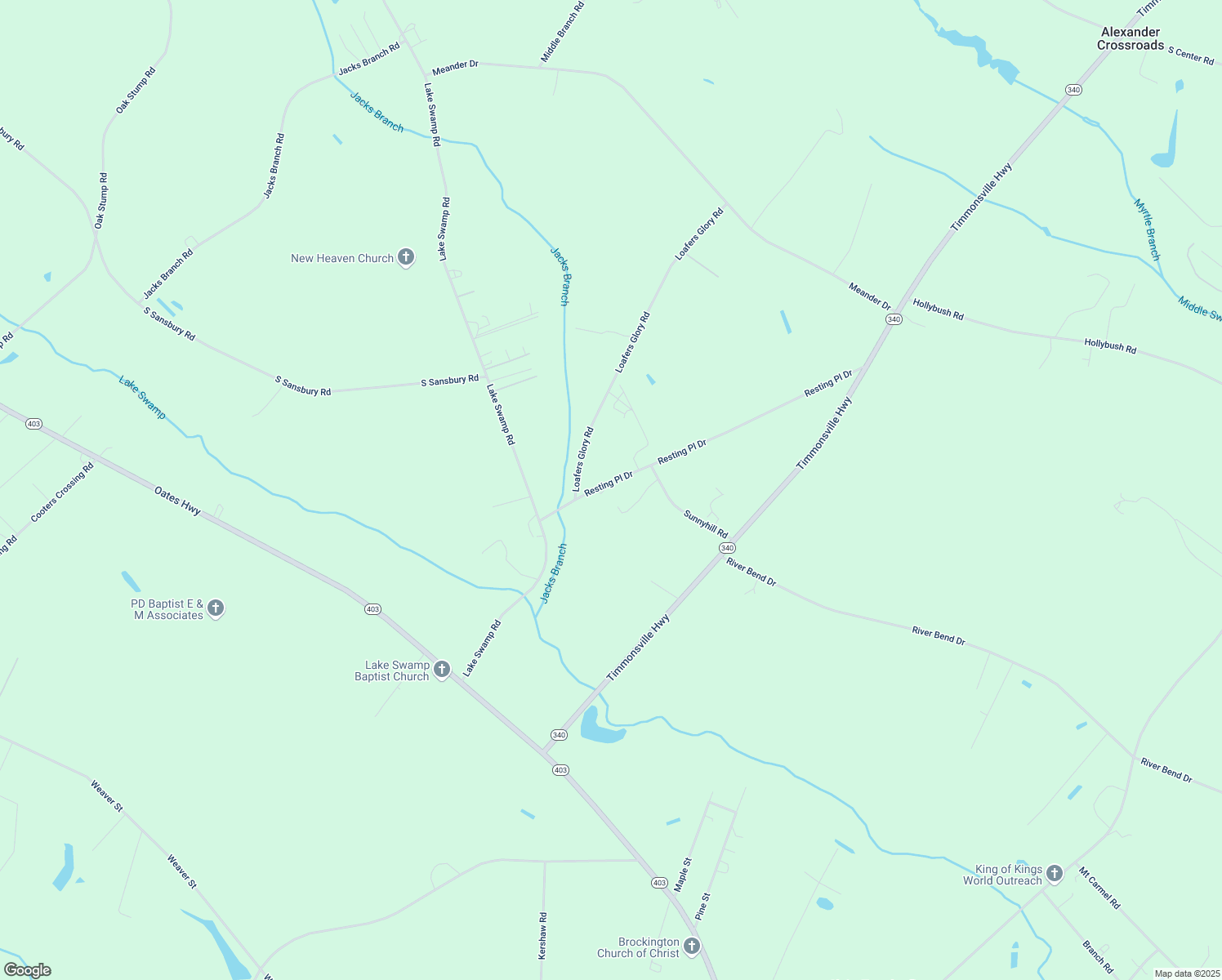 map of restaurants, bars, coffee shops, grocery stores, and more near 2147 Resting Pl Dr in Timmonsville