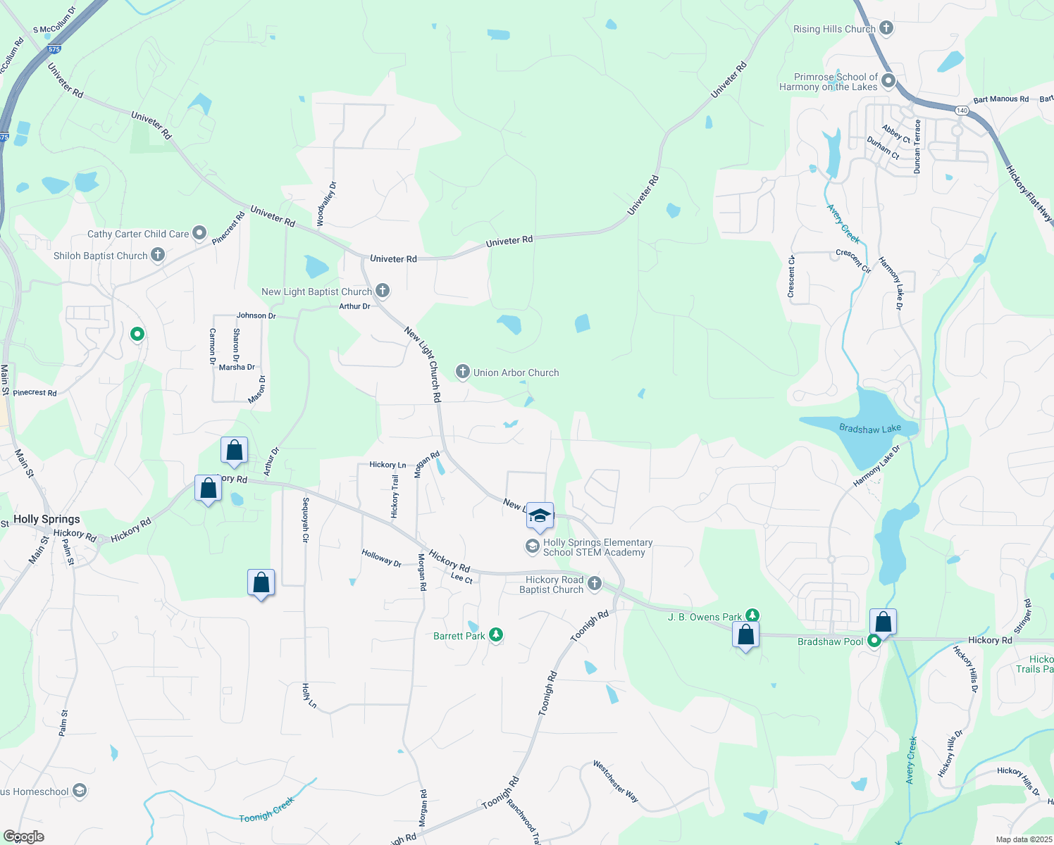map of restaurants, bars, coffee shops, grocery stores, and more near 1043 Foxhollow Tr in Canton