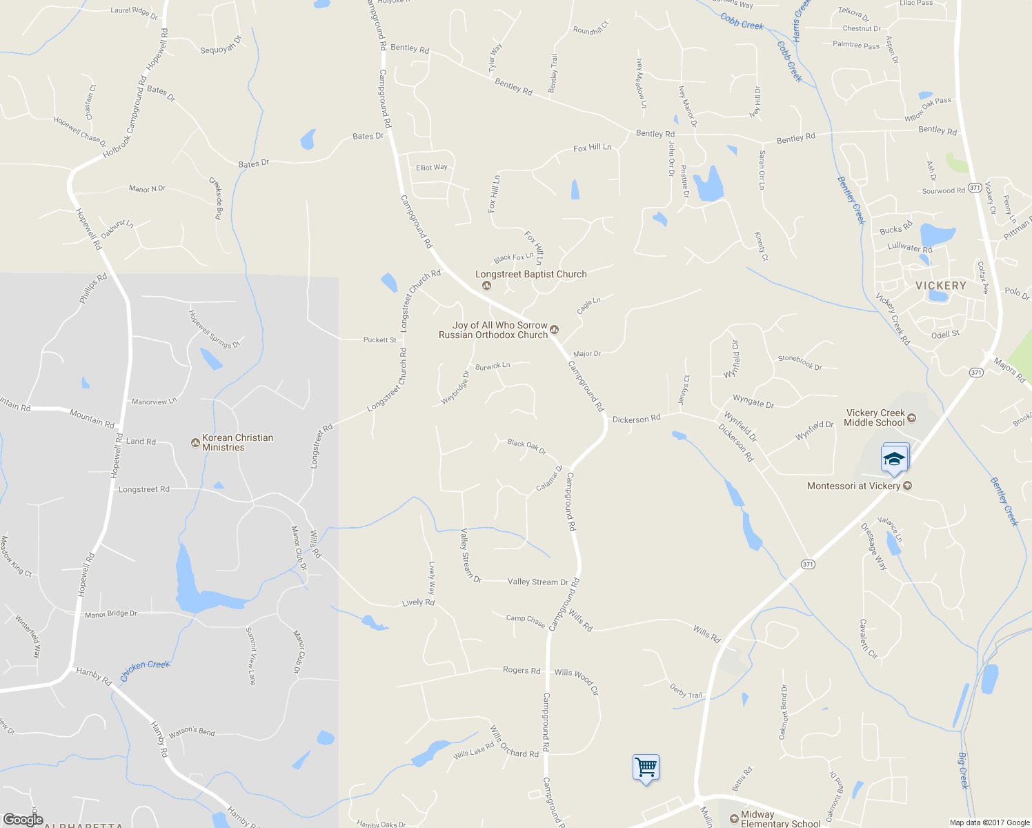 map of restaurants, bars, coffee shops, grocery stores, and more near 7425 Regent Court in Cumming