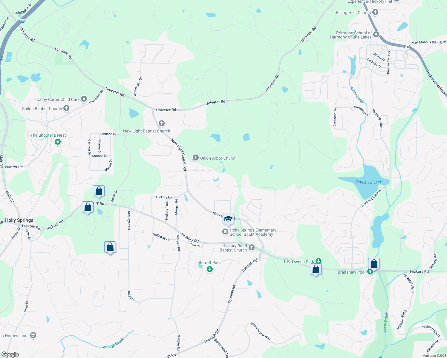 map of restaurants, bars, coffee shops, grocery stores, and more near 1043 Foxhollow Tr in Canton