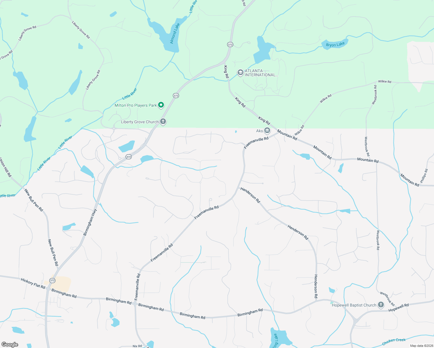 map of restaurants, bars, coffee shops, grocery stores, and more near 1740 Horsham Trail in Alpharetta