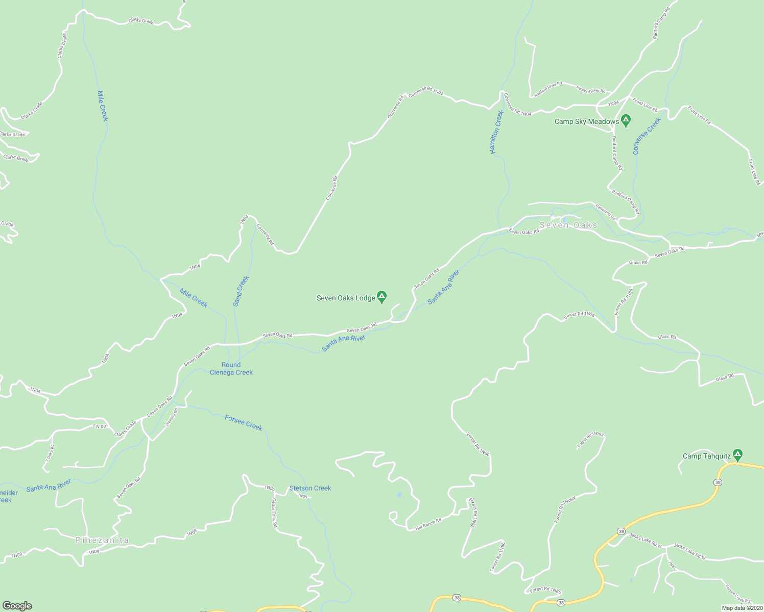 map of restaurants, bars, coffee shops, grocery stores, and more near in Angelus Oaks