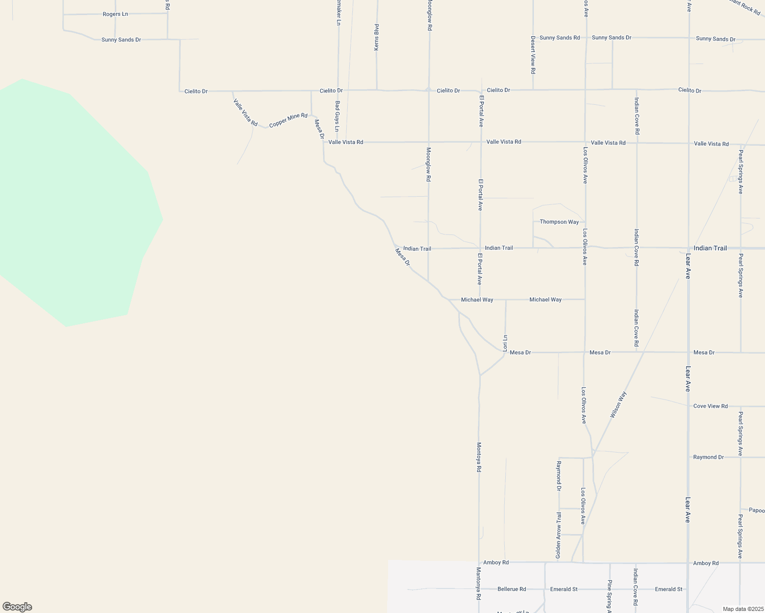 map of restaurants, bars, coffee shops, grocery stores, and more near Michael Way in Twentynine Palms