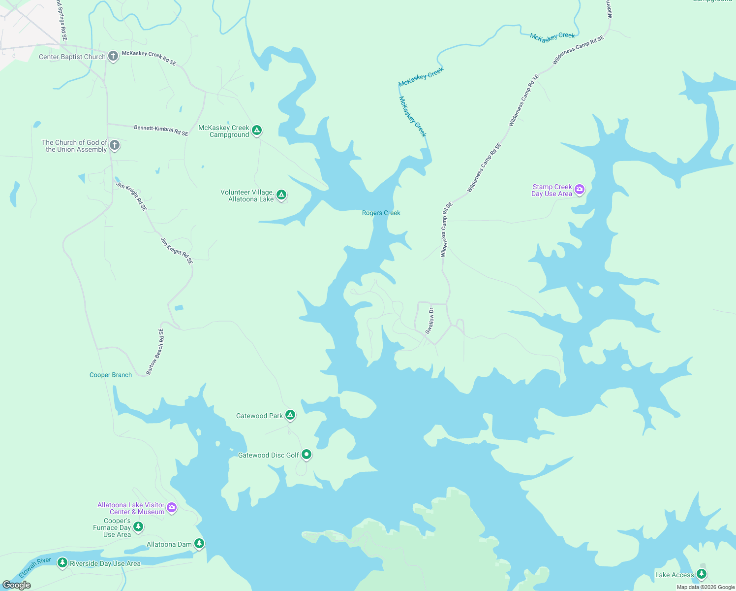 map of restaurants, bars, coffee shops, grocery stores, and more near 31 Bob O Link Drive Southeast in White