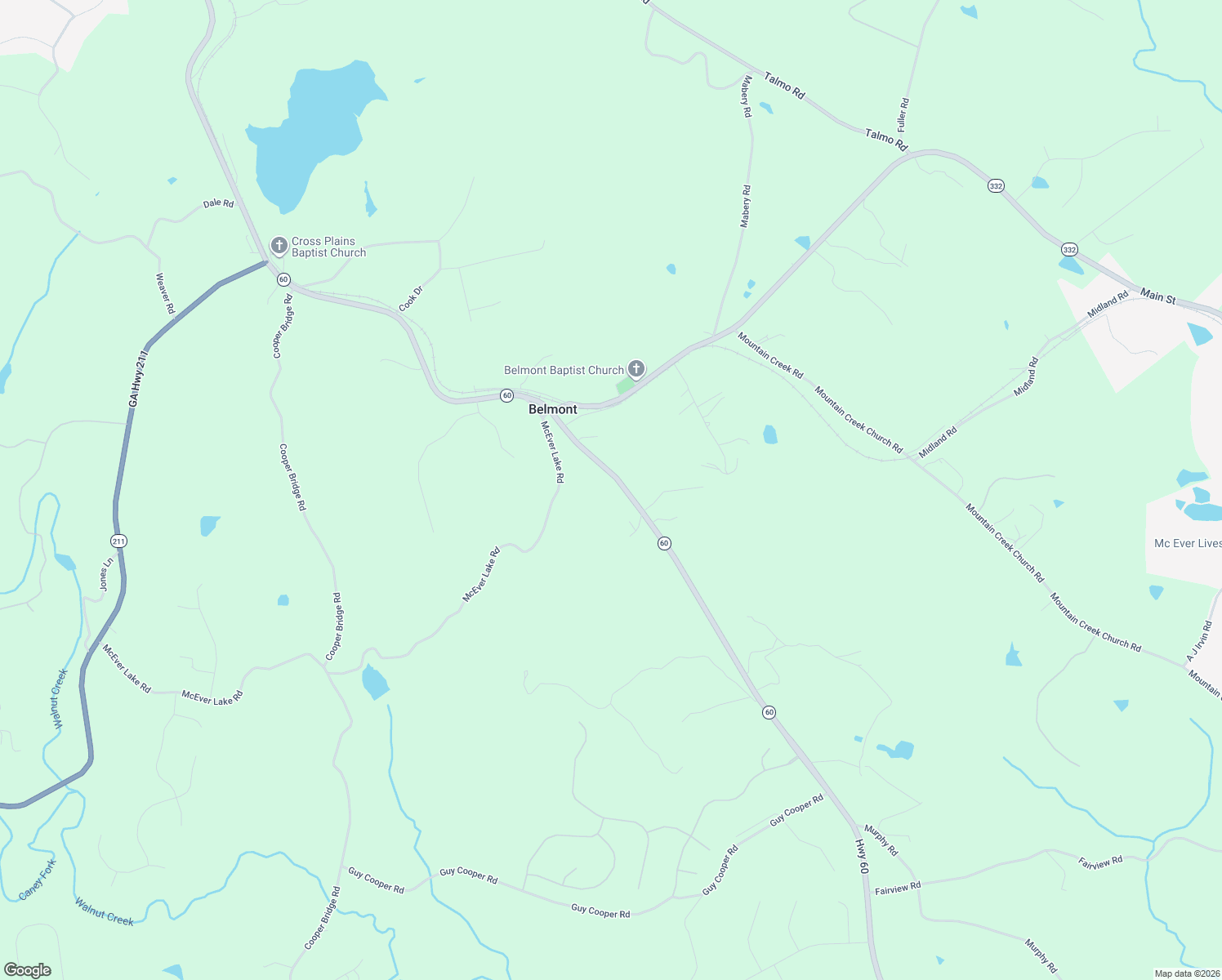 map of restaurants, bars, coffee shops, grocery stores, and more near 3648 Candler Road in Pendergrass