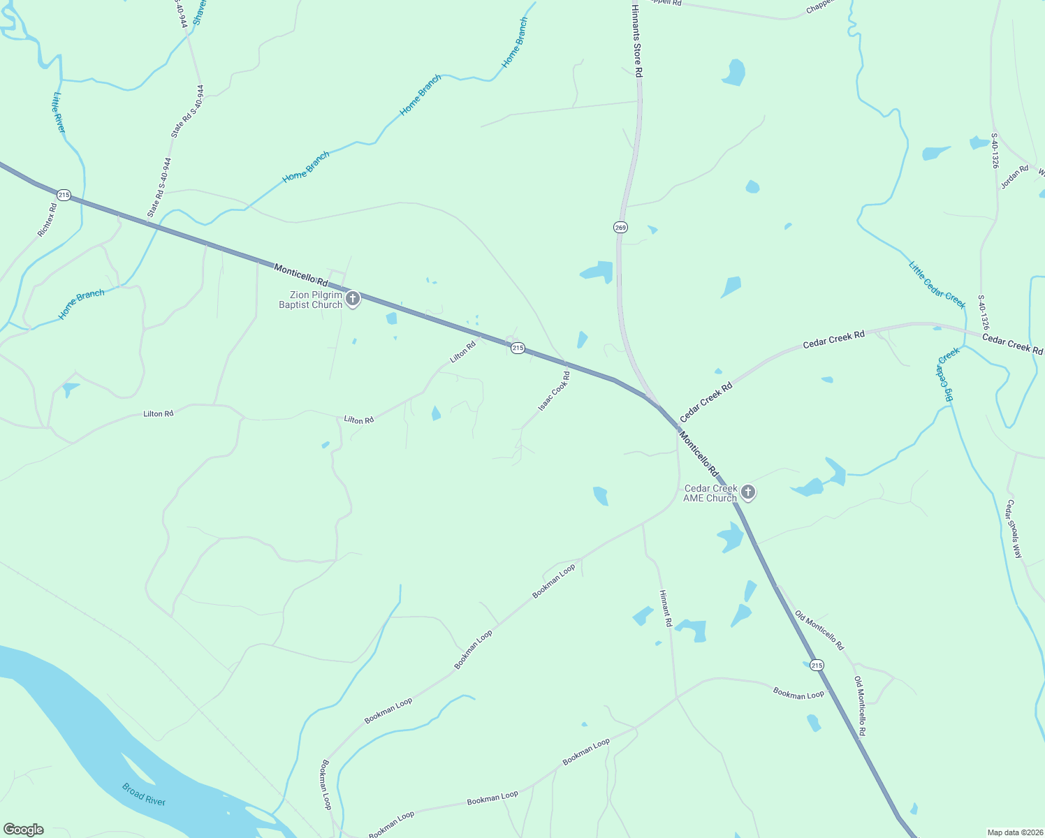 map of restaurants, bars, coffee shops, grocery stores, and more near 148 Isaac Cook Road in Winnsboro