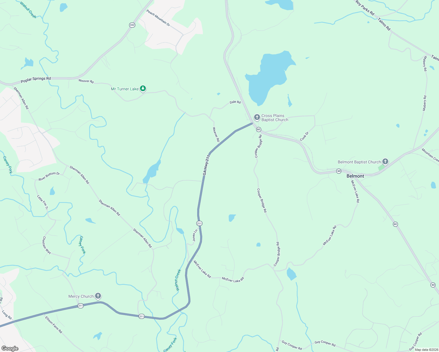 map of restaurants, bars, coffee shops, grocery stores, and more near 3263 Tanners Mill Road in Gainesville