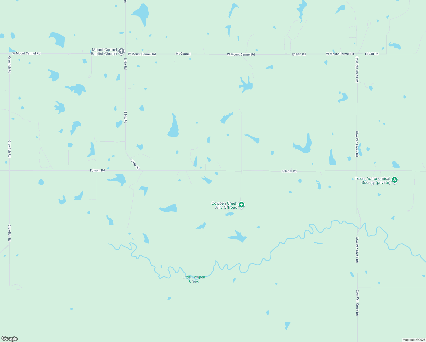 map of restaurants, bars, coffee shops, grocery stores, and more near Folsom Road in Caney