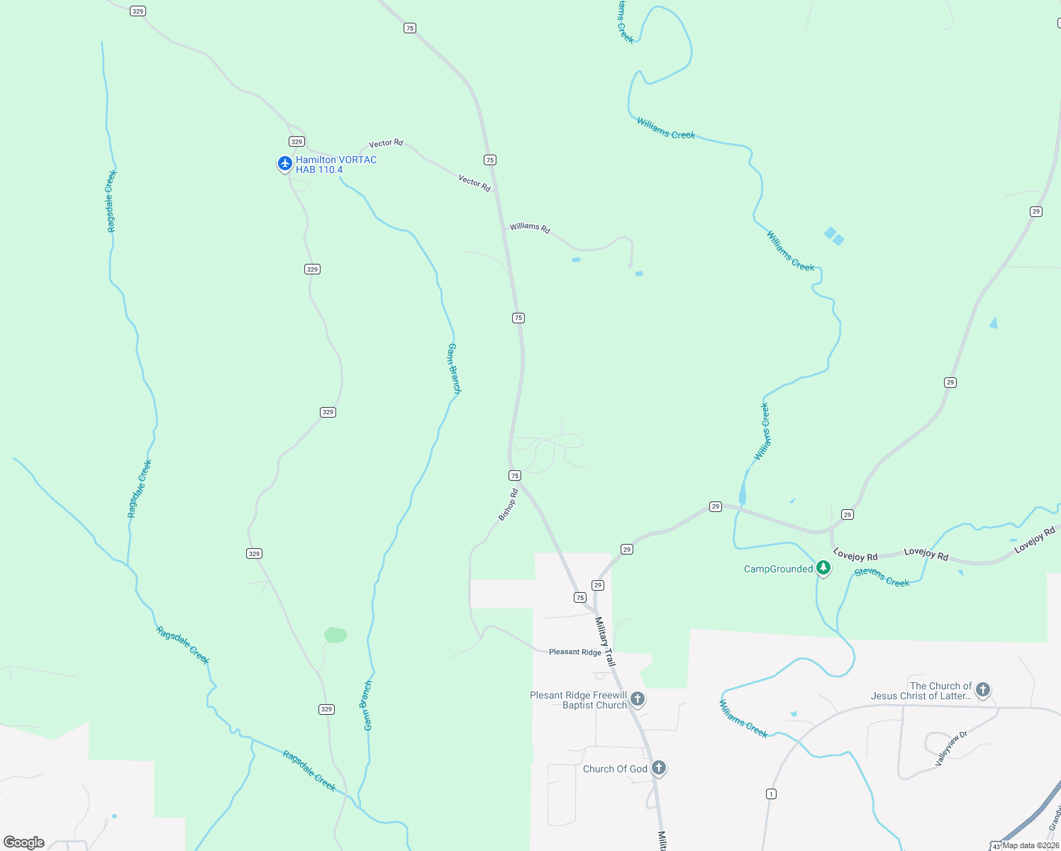 map of restaurants, bars, coffee shops, grocery stores, and more near 852 Co Road 75 in Hamilton