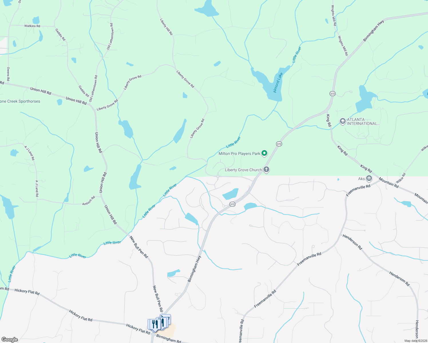 map of restaurants, bars, coffee shops, grocery stores, and more near 307 Timberview Trail in Alpharetta
