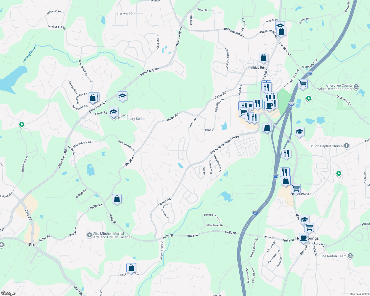 map of restaurants, bars, coffee shops, grocery stores, and more near 204 Winterbury Dr in Canton