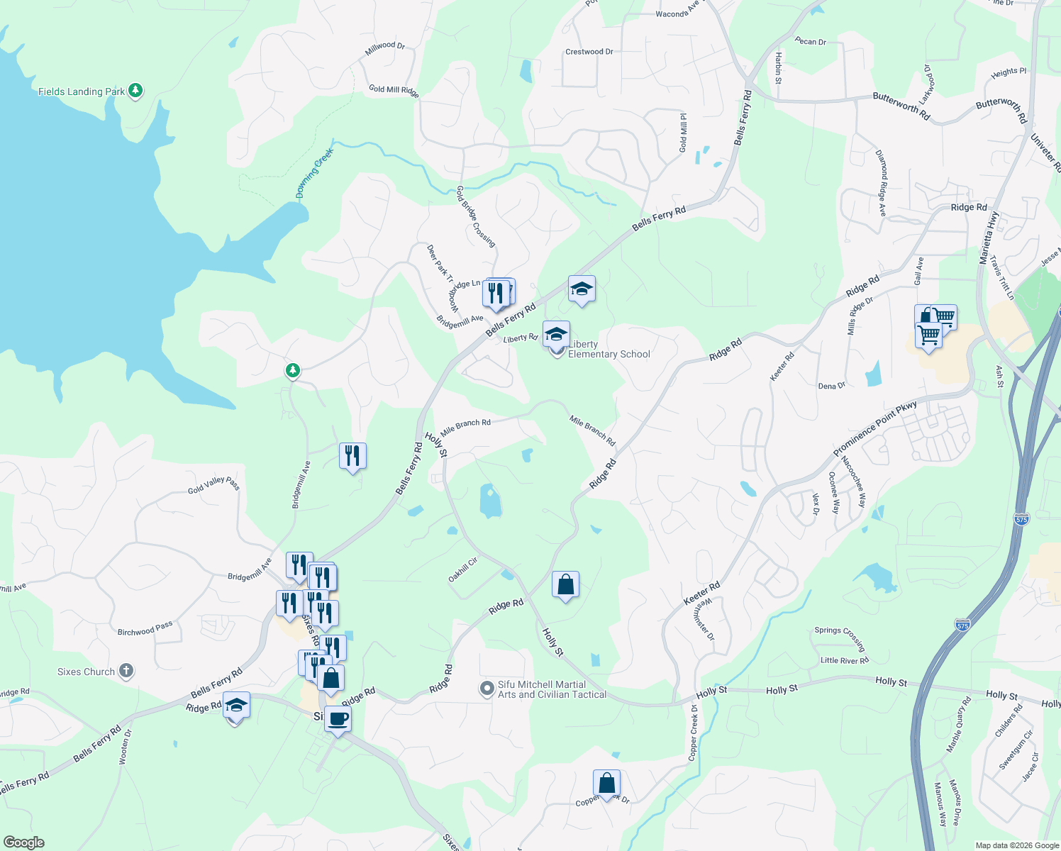 map of restaurants, bars, coffee shops, grocery stores, and more near 166 Haynes Circle in Canton
