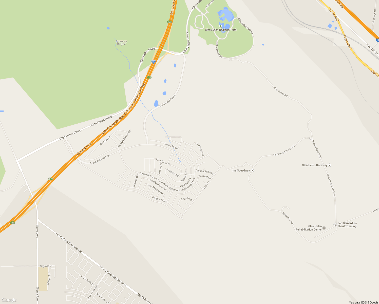 map of restaurants, bars, coffee shops, grocery stores, and more near 4038 Bristlecone Pine Lane in San Bernardino