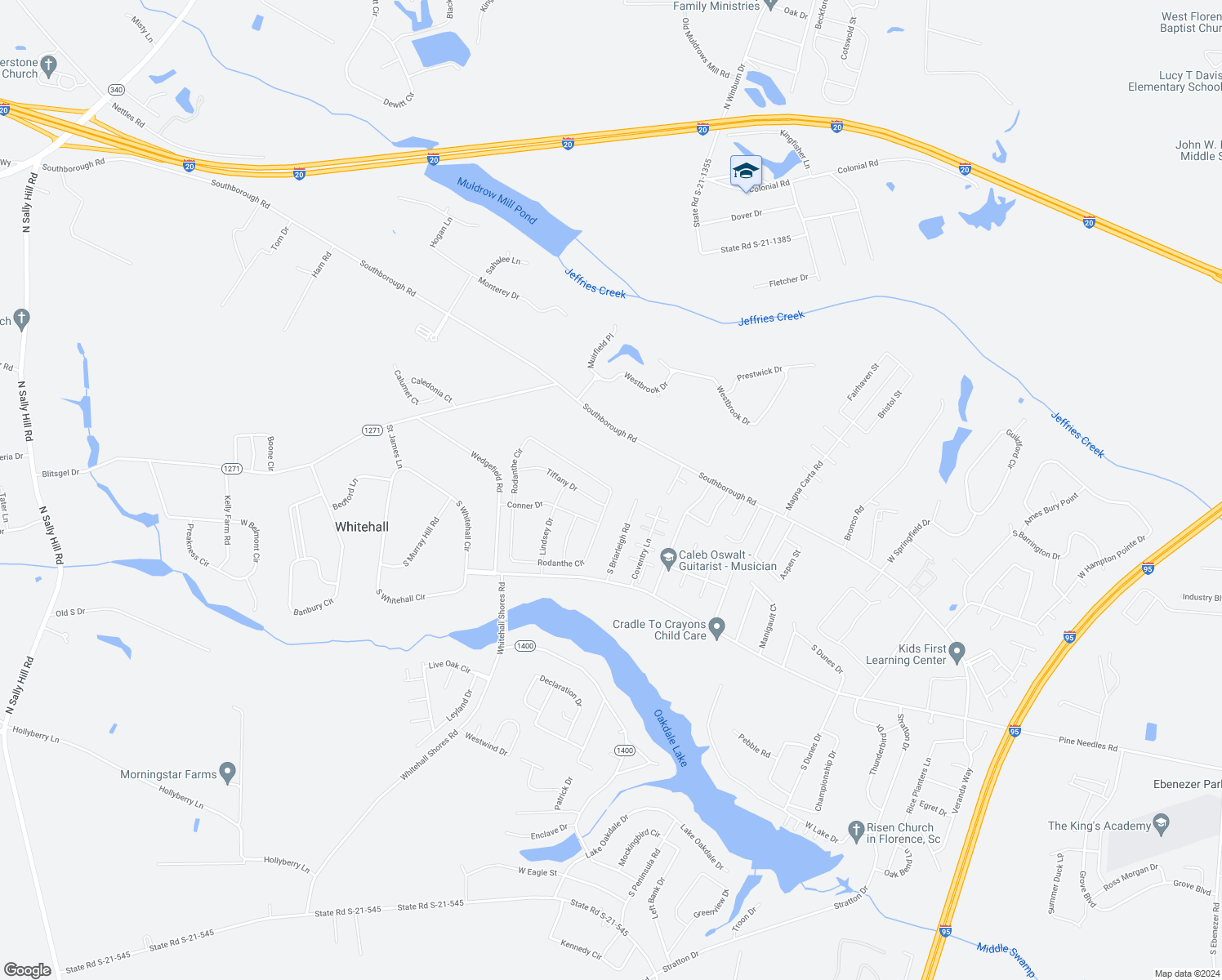map of restaurants, bars, coffee shops, grocery stores, and more near 4179 Rodanthe Circle in Florence