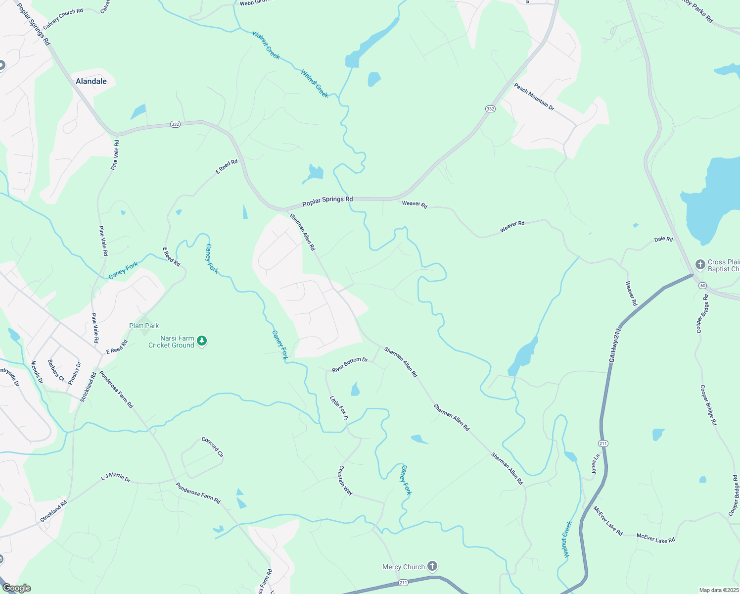 map of restaurants, bars, coffee shops, grocery stores, and more near 4616 Walnut Bend Drive in Gainesville