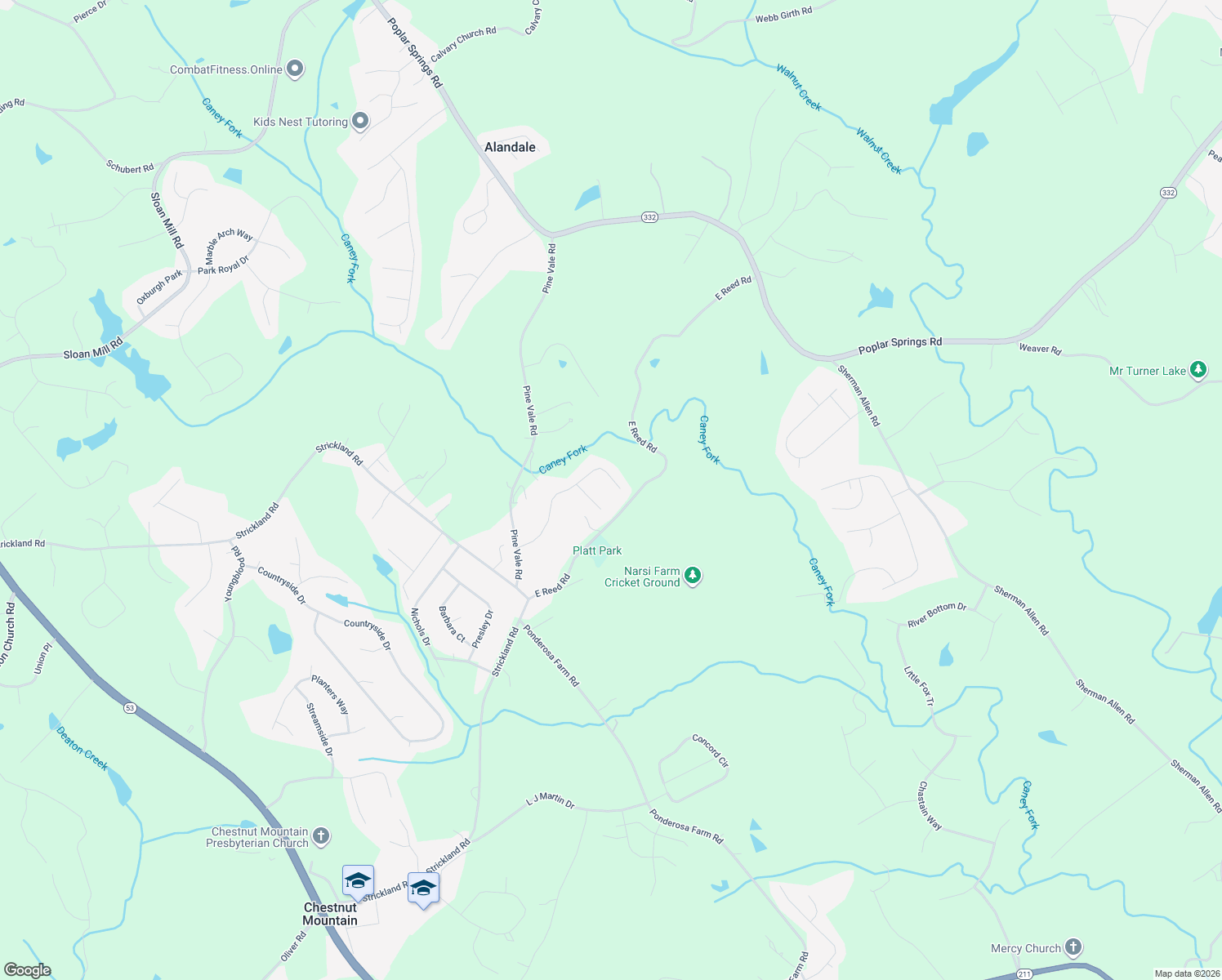 map of restaurants, bars, coffee shops, grocery stores, and more near 4434 Woodglenn Drive in Gainesville