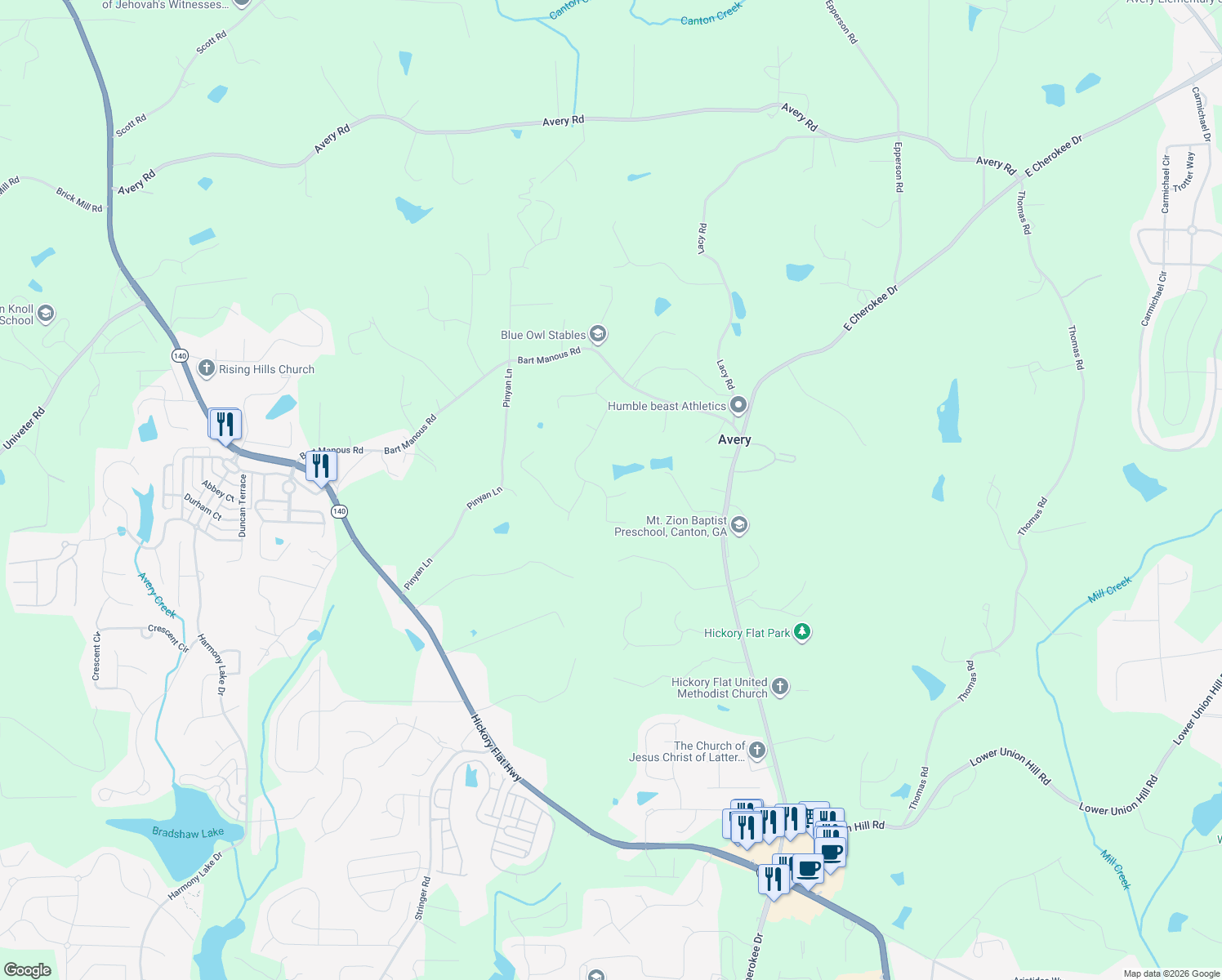 map of restaurants, bars, coffee shops, grocery stores, and more near 301 Crown Ct in Canton