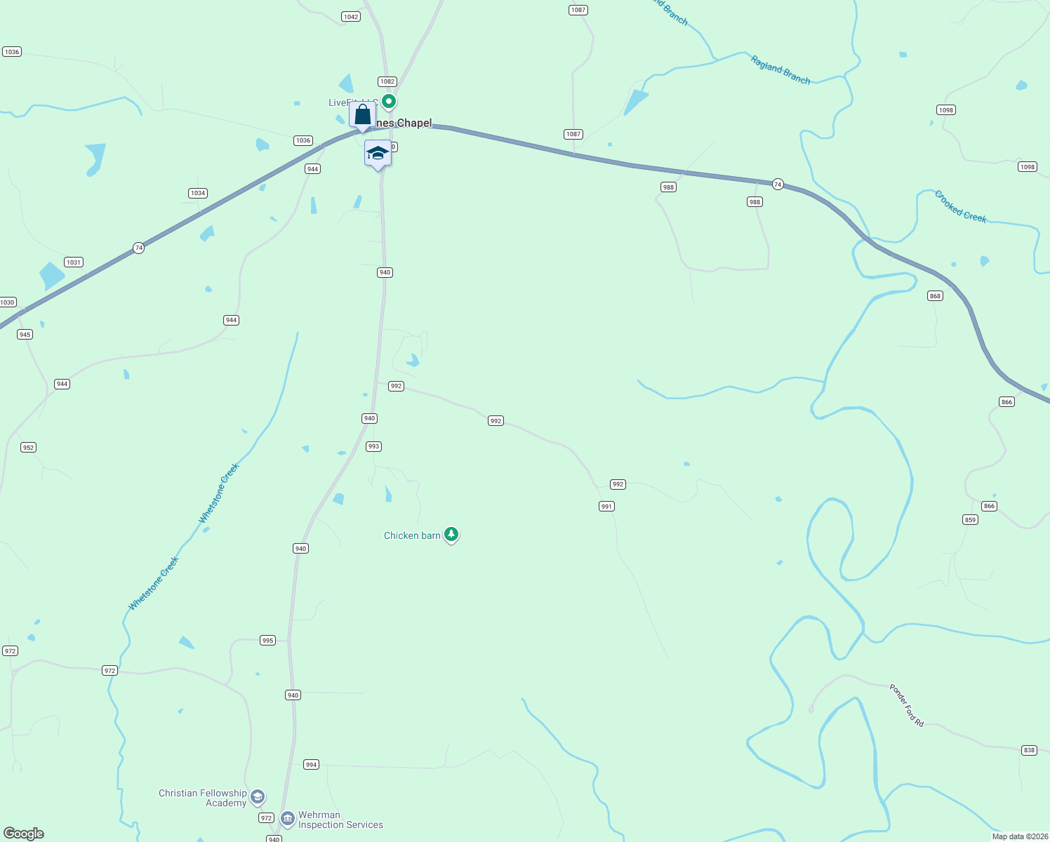 map of restaurants, bars, coffee shops, grocery stores, and more near 535 County Road 992 in Cullman