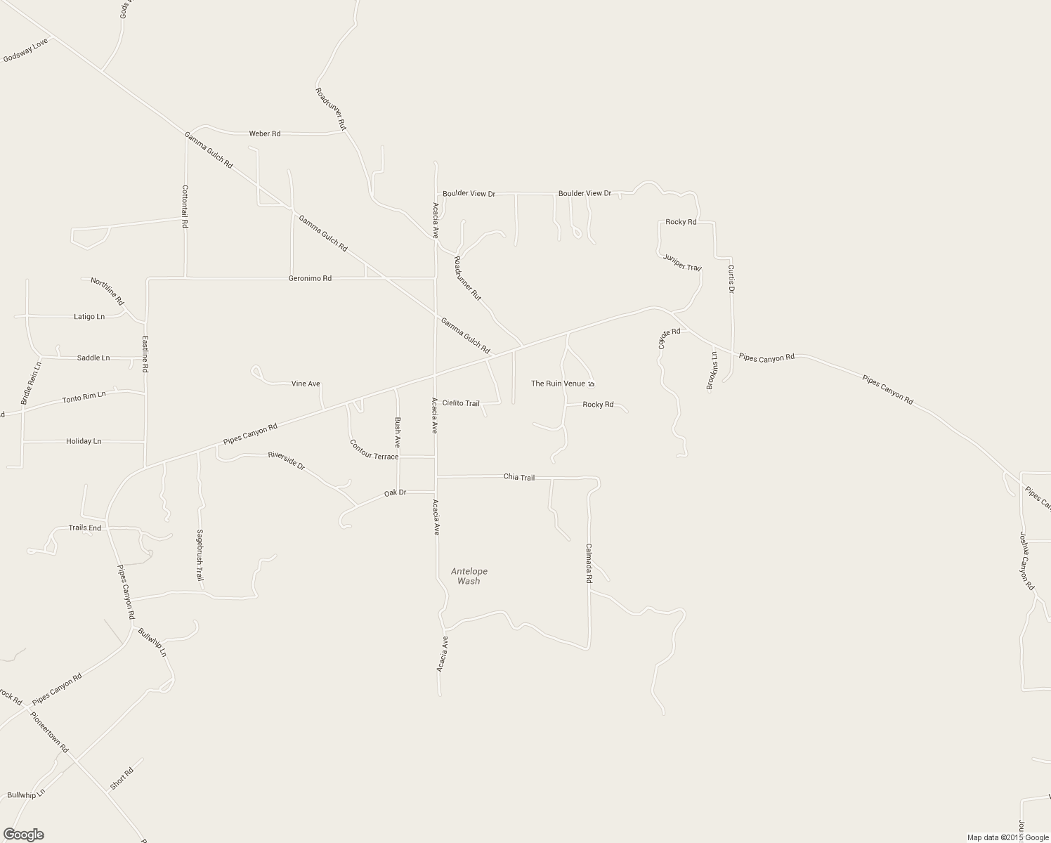 map of restaurants, bars, coffee shops, grocery stores, and more near 53125 Cielito Trail in Pioneertown