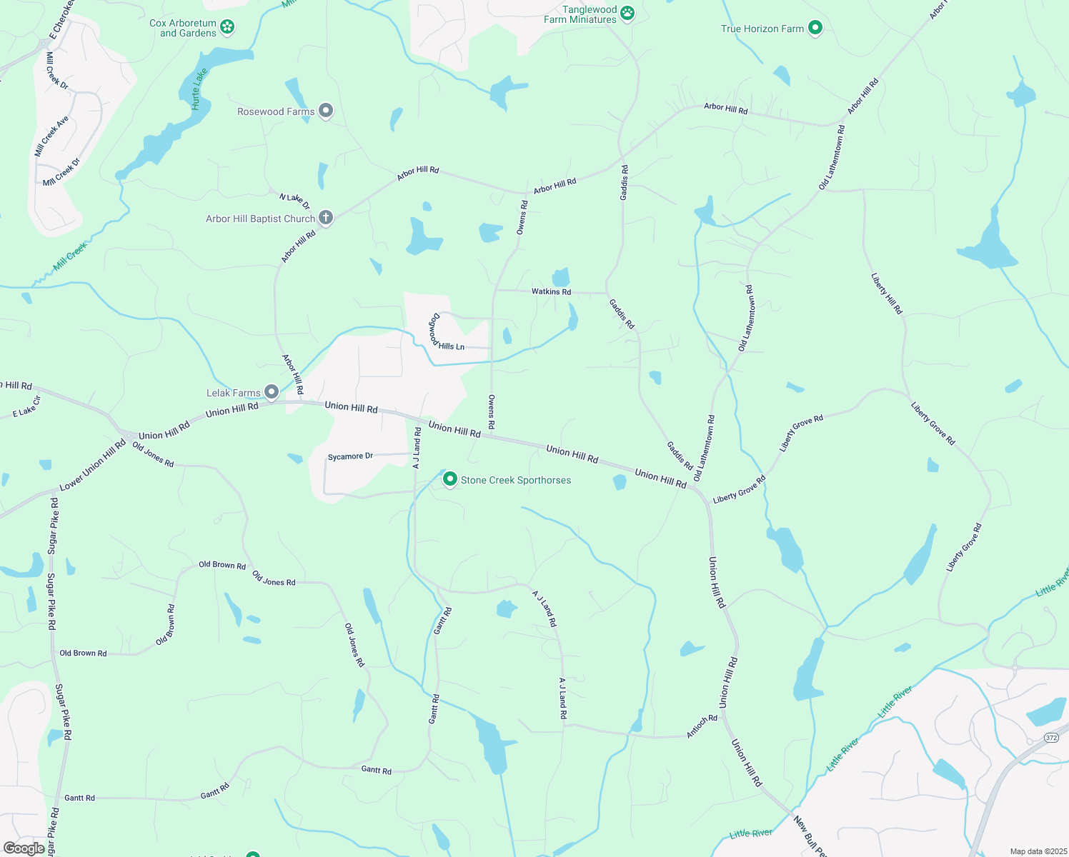 map of restaurants, bars, coffee shops, grocery stores, and more near 4504 Union Hill Rd in Canton
