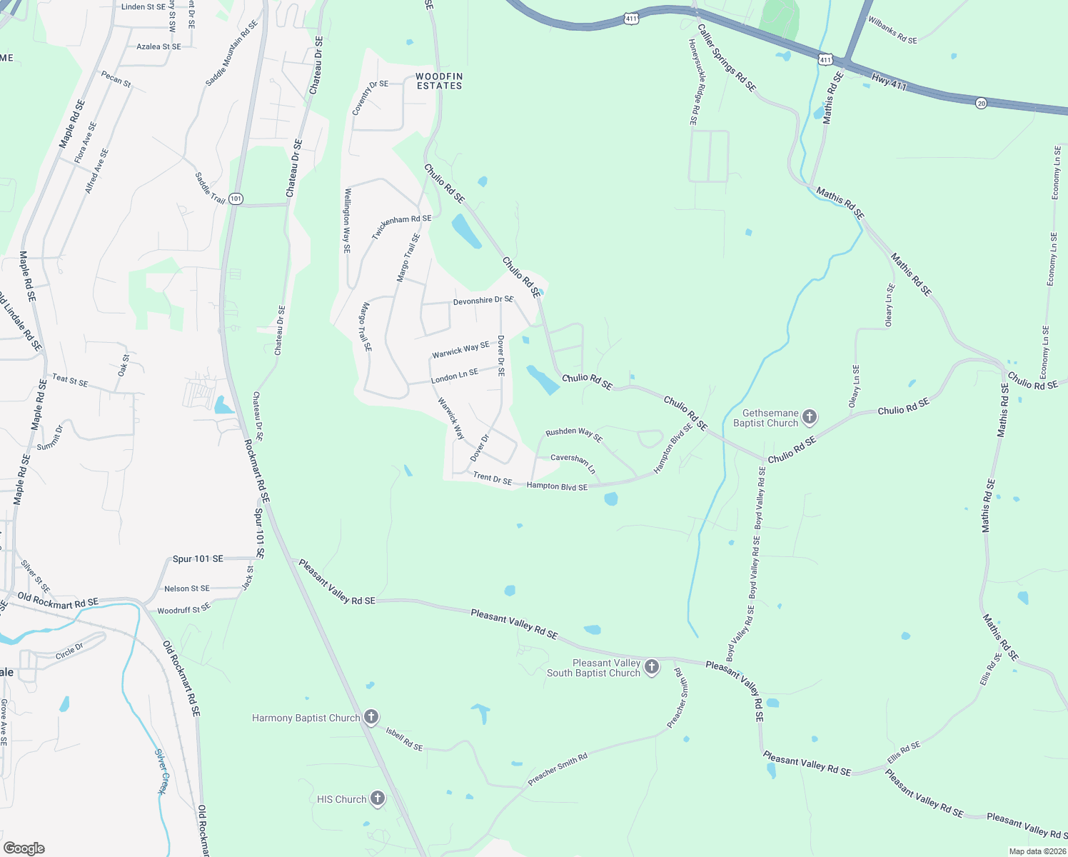 map of restaurants, bars, coffee shops, grocery stores, and more near 7 Camelot Circle Southeast in Rome