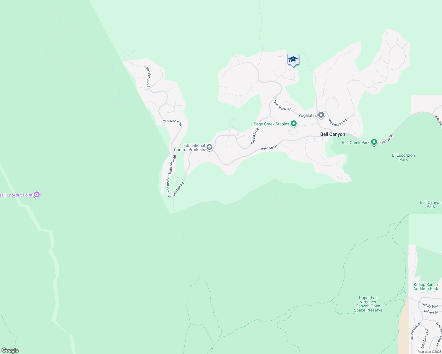map of restaurants, bars, coffee shops, grocery stores, and more near 220 Bell Canyon Road in Bell Canyon