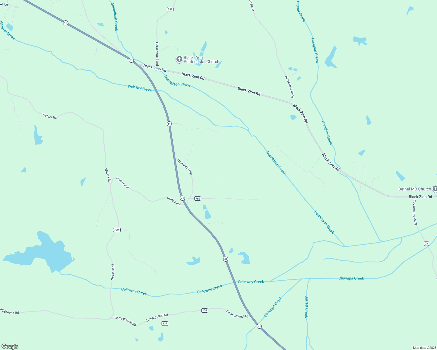 map of restaurants, bars, coffee shops, grocery stores, and more near 189 Riley Lane in Pontotoc