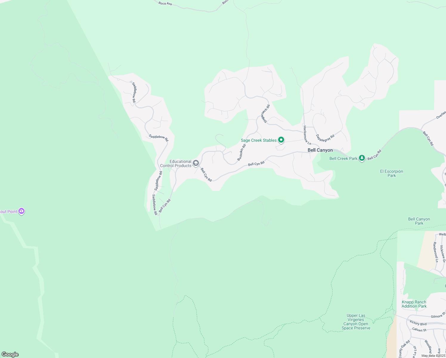 map of restaurants, bars, coffee shops, grocery stores, and more near 204 Bell Canyon Road in Bell Canyon
