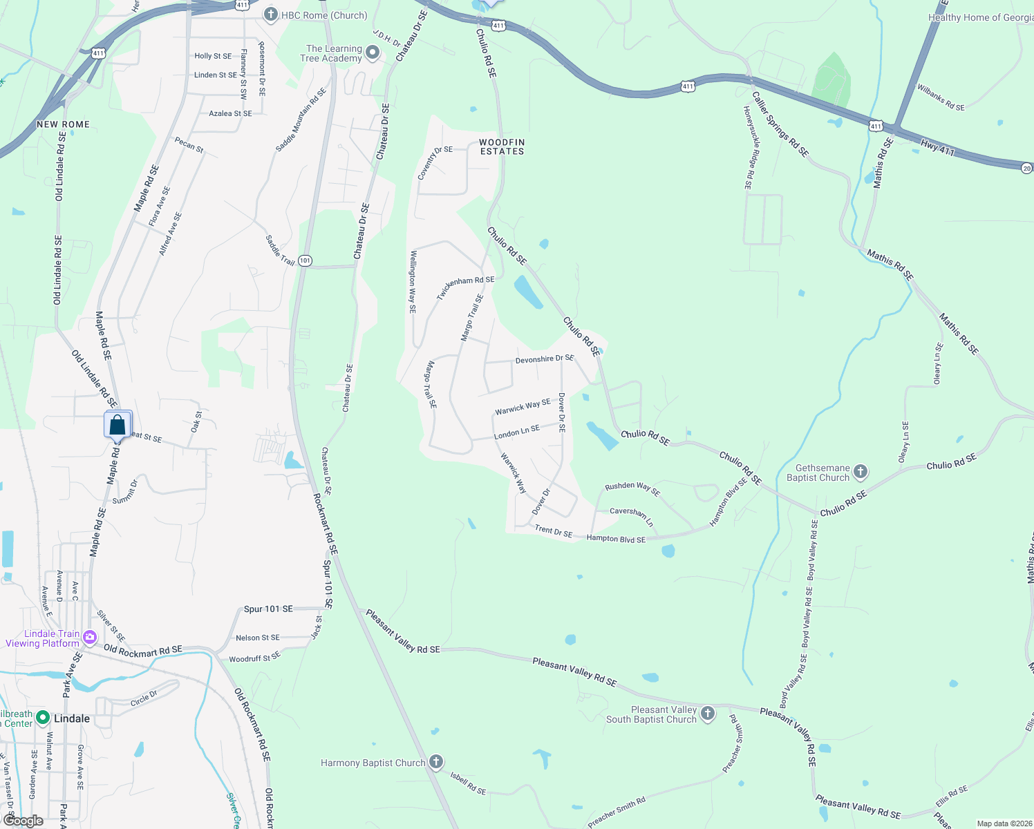 map of restaurants, bars, coffee shops, grocery stores, and more near 46 Warwick Way Southeast in Rome