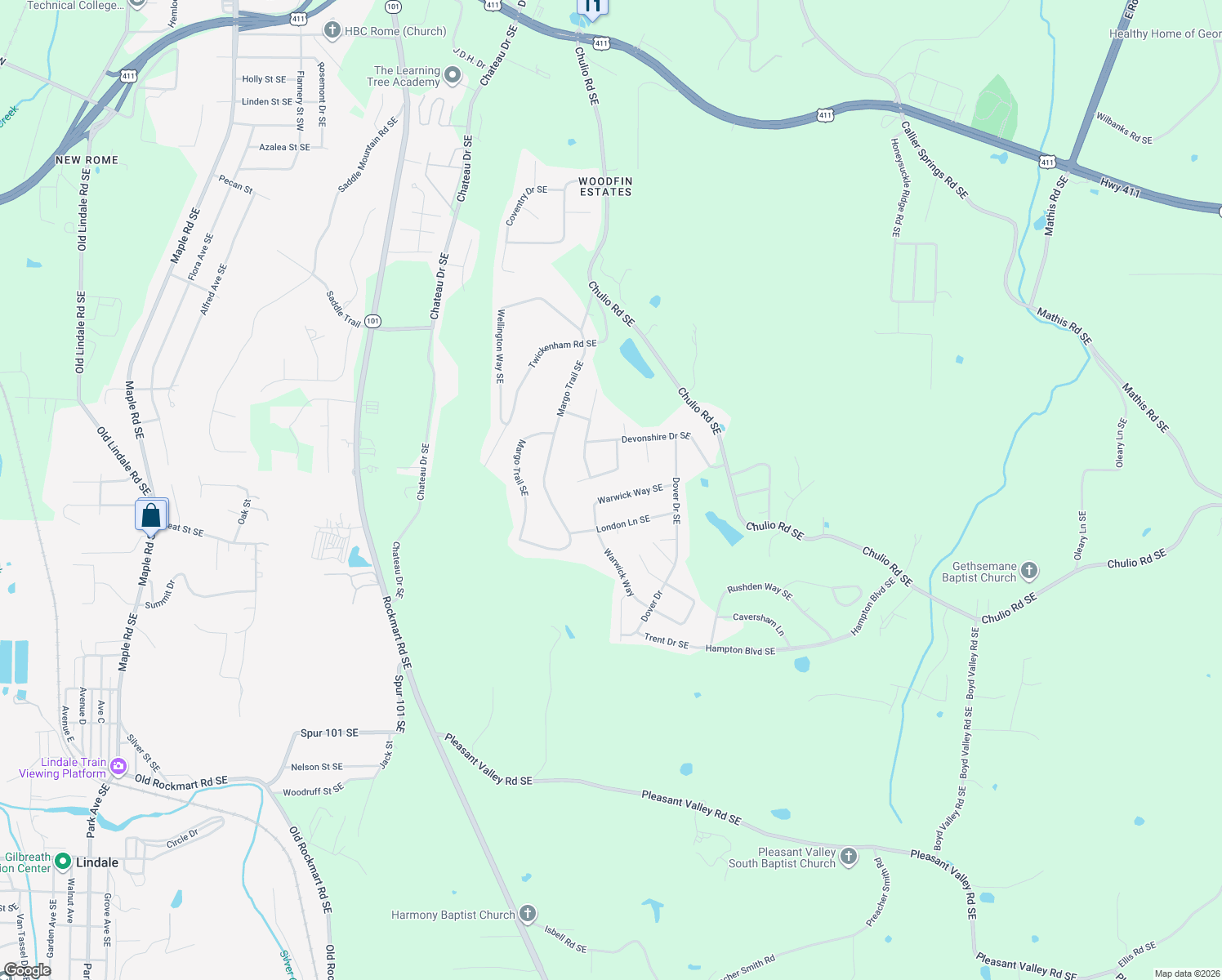 map of restaurants, bars, coffee shops, grocery stores, and more near 46 Warwick Way Southeast in Rome