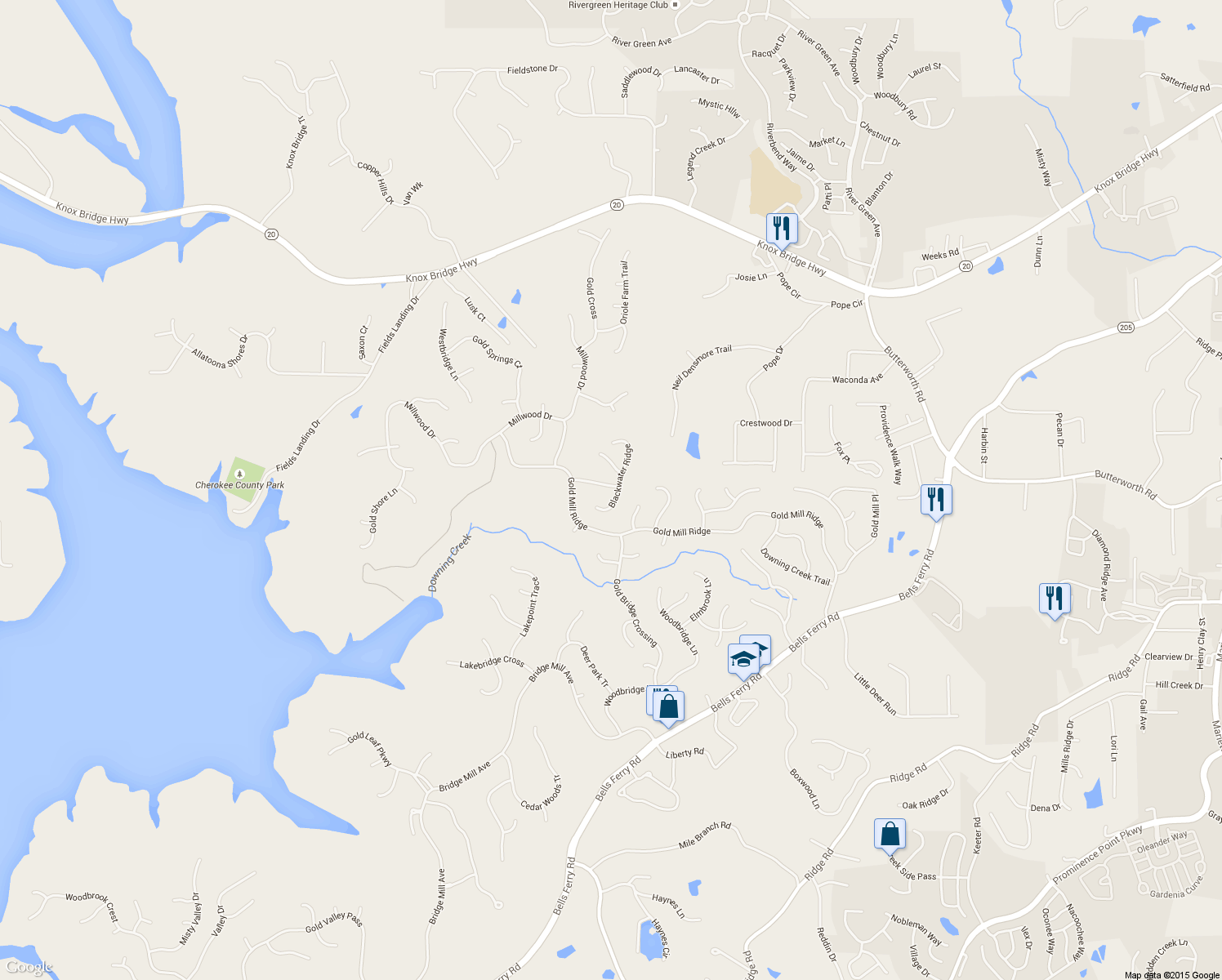 map of restaurants, bars, coffee shops, grocery stores, and more near 619 Blackwater Ridge in Canton