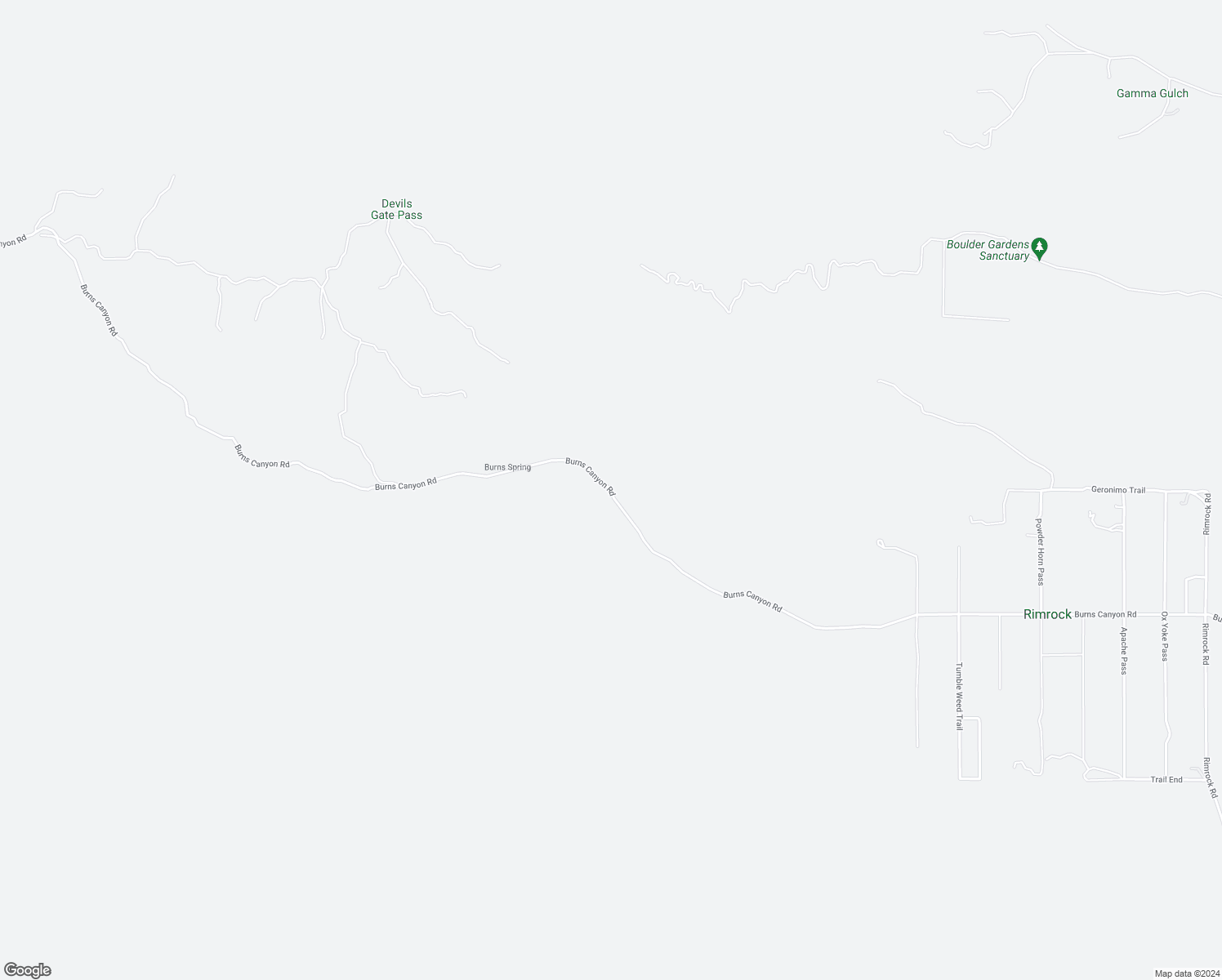 map of restaurants, bars, coffee shops, grocery stores, and more near Burns Canyon Road in Pioneertown